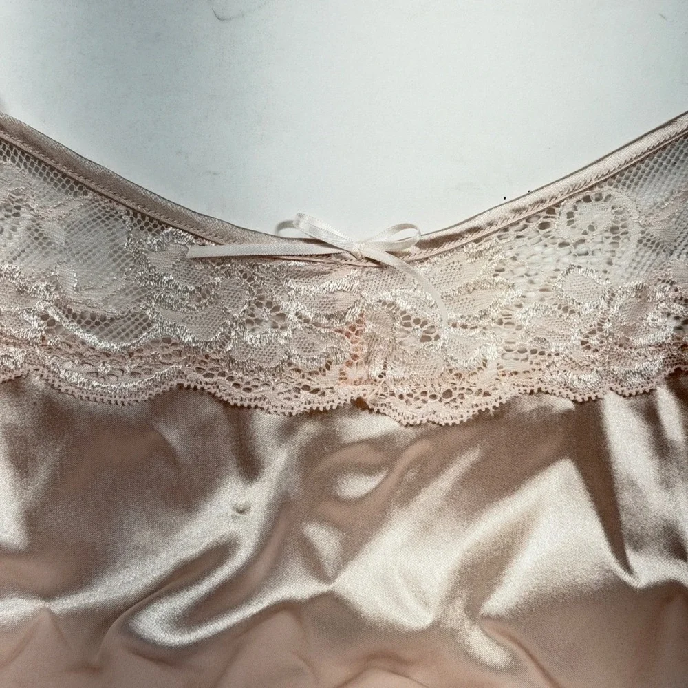 Ekouaer Womens Pink Satin Robe & Nightgown Set Lace‎ Trim Lingerie Size S